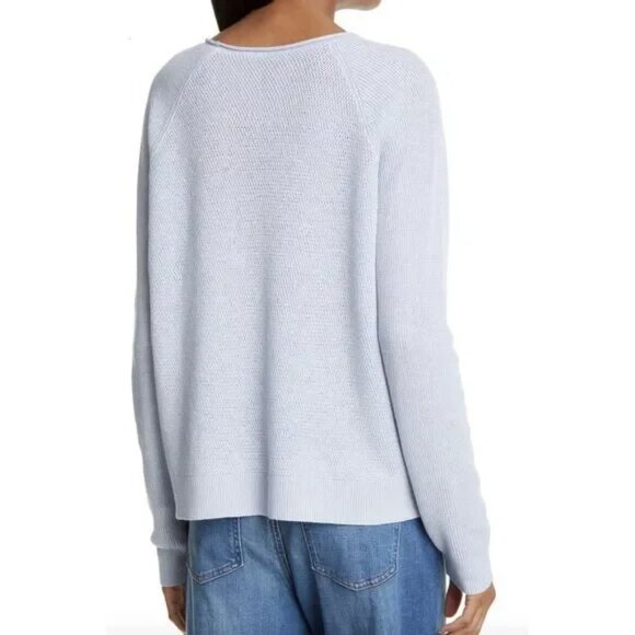 NEW Eileen Fisher Organic Linen & Cotton Sweater *Insky Light Blue* Sz XL - Picture 2 of 15